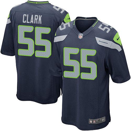 Nike Seahawks #55 Frank Clark Steel Blue Team Color Youth Stitched NFL Elite Jersey